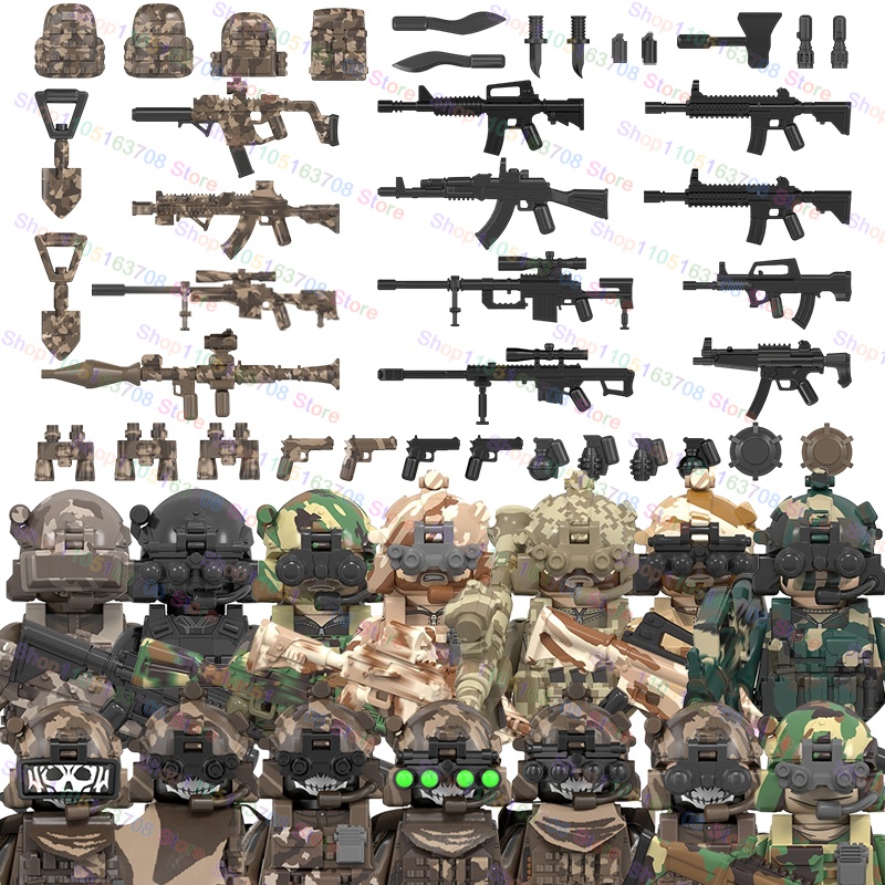 Lego Minifigure Holder - MOC soldados militares figuras de acción